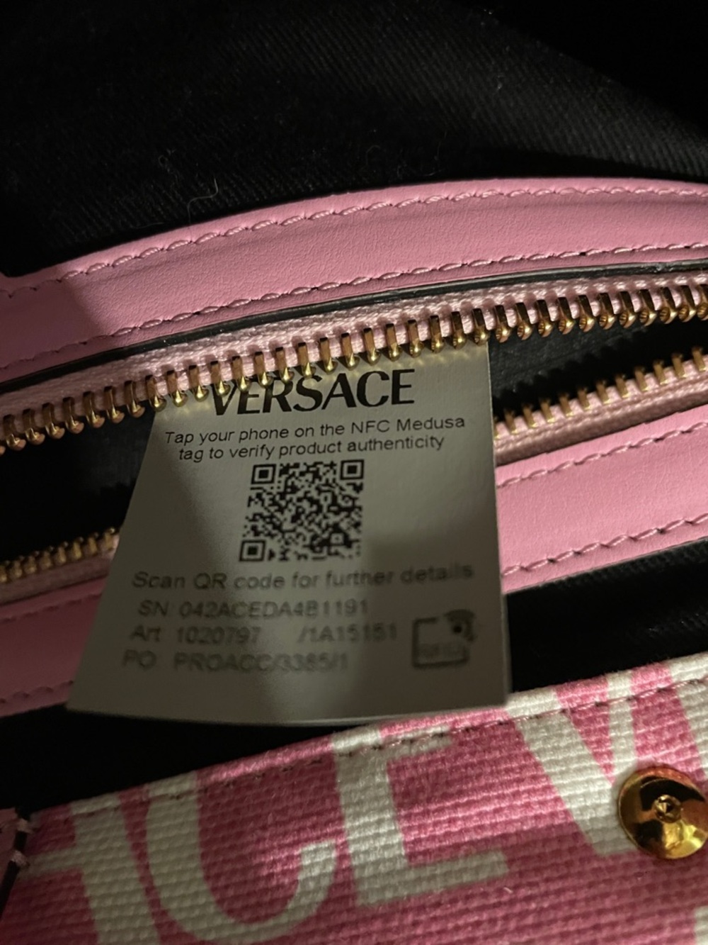 Versace Pink and White Logo Tote - Picture 15 of 15